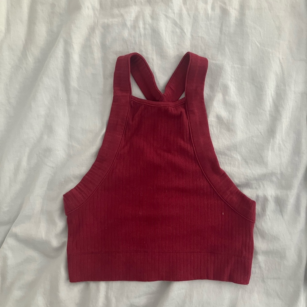 Free People Intimately maroon halter crop top